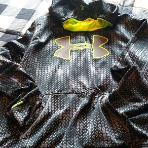 Men's XL Under Armour Black, Gray, Neon Trimmed Hooded Sweatshirt